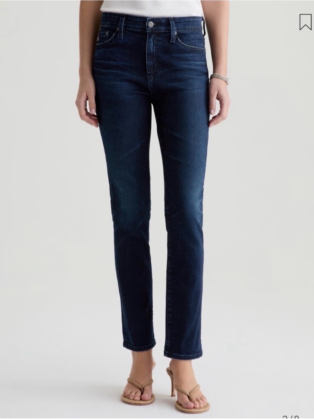 AG Mari high-rise, slim straight jeans